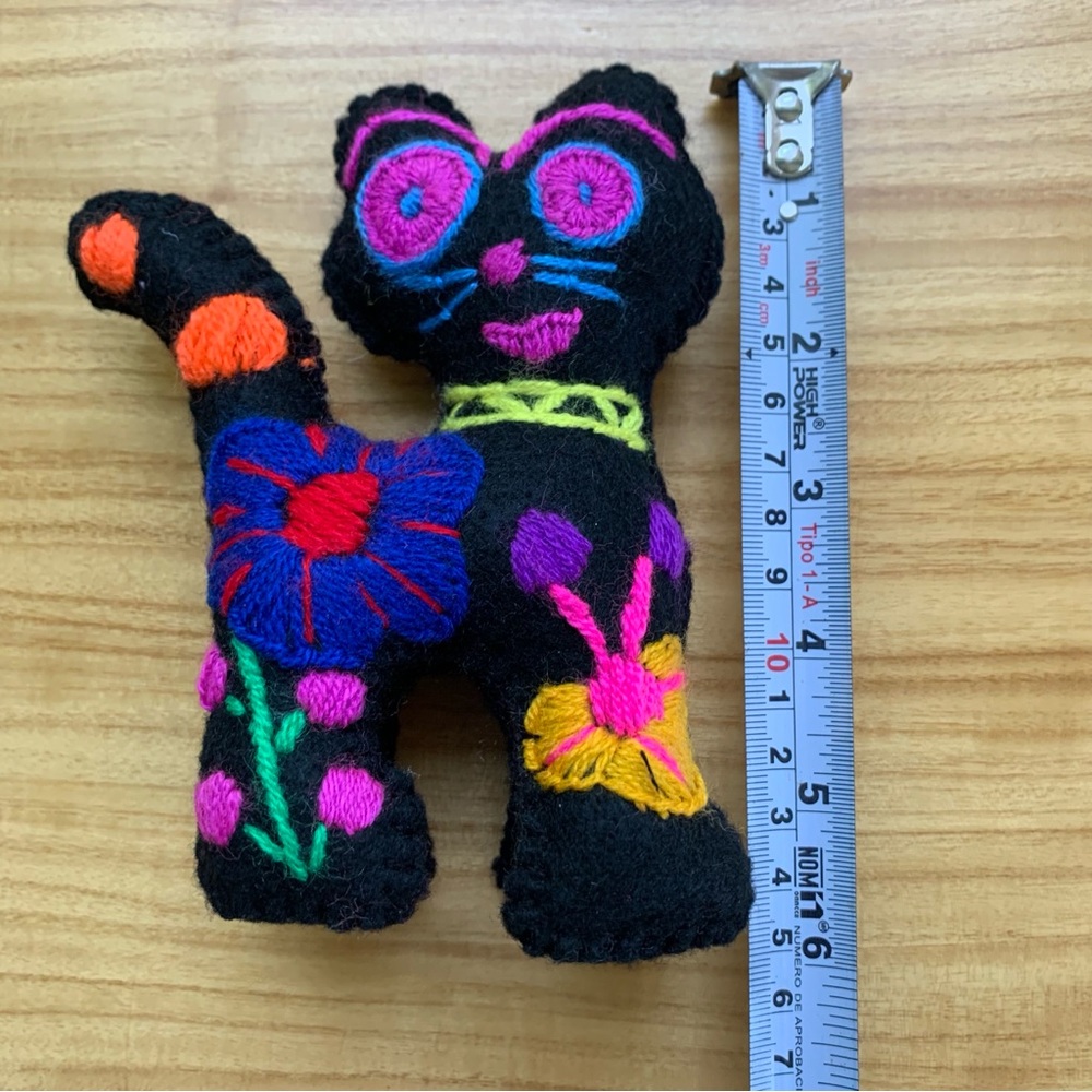 Embroidered Black Cat Stuffed Animal - Picture 4 of 5